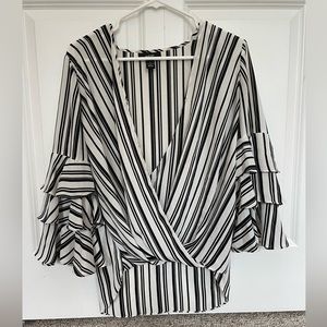 Alfani Women's Size Small V-Neck Blouse with Puffy Sleeves